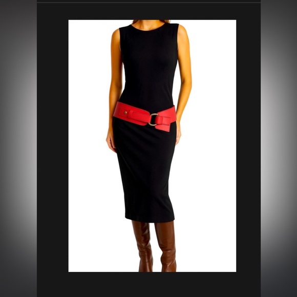 Y2k gap leather low rise coquette red loop belt boho spring leather classic - Picture 1 of 5